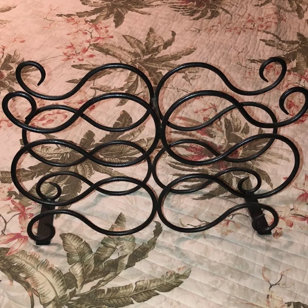 Chrome Black Wine Bottle Holder Rack